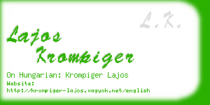 lajos krompiger business card